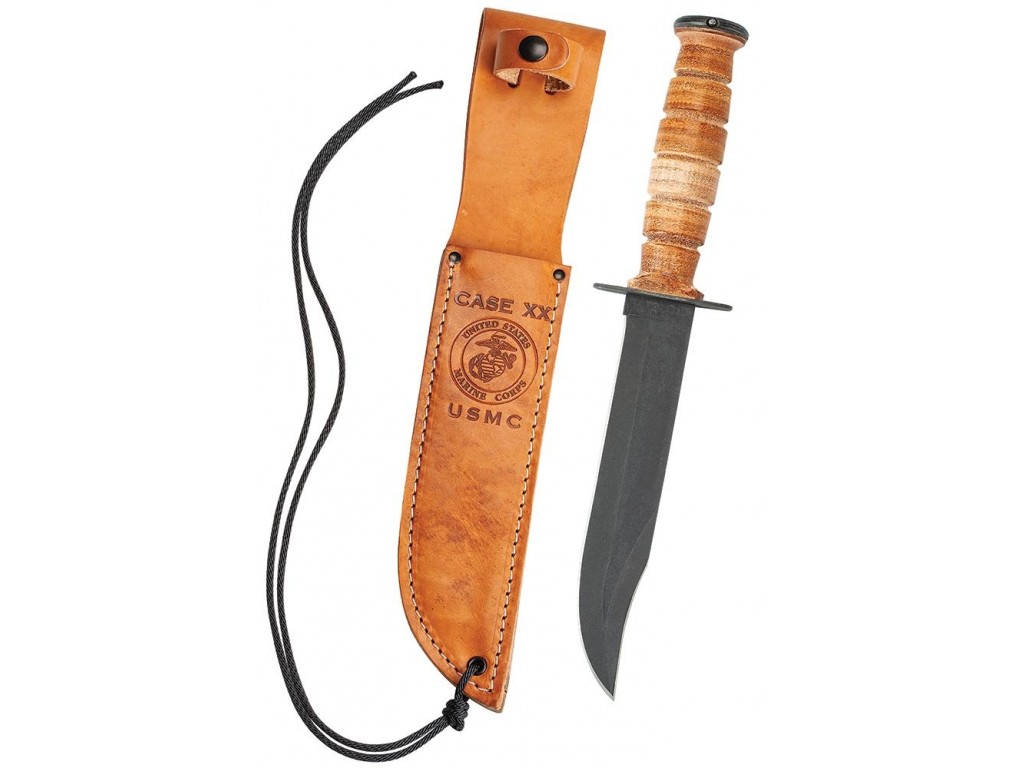 Case USMC Kniv med Læder Skede 