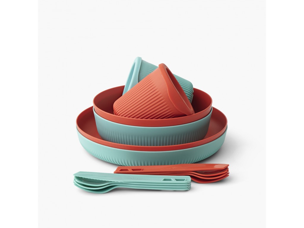 Sea to Summit Passage Dinnerware Set -14 pieces - Blue + Orange