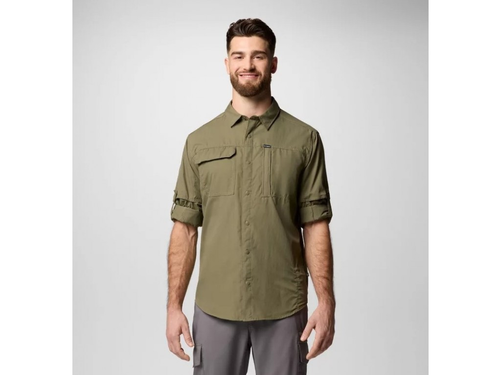 ColumbiaMensSkienValleyLongSleeveShirtStoneGreen-01