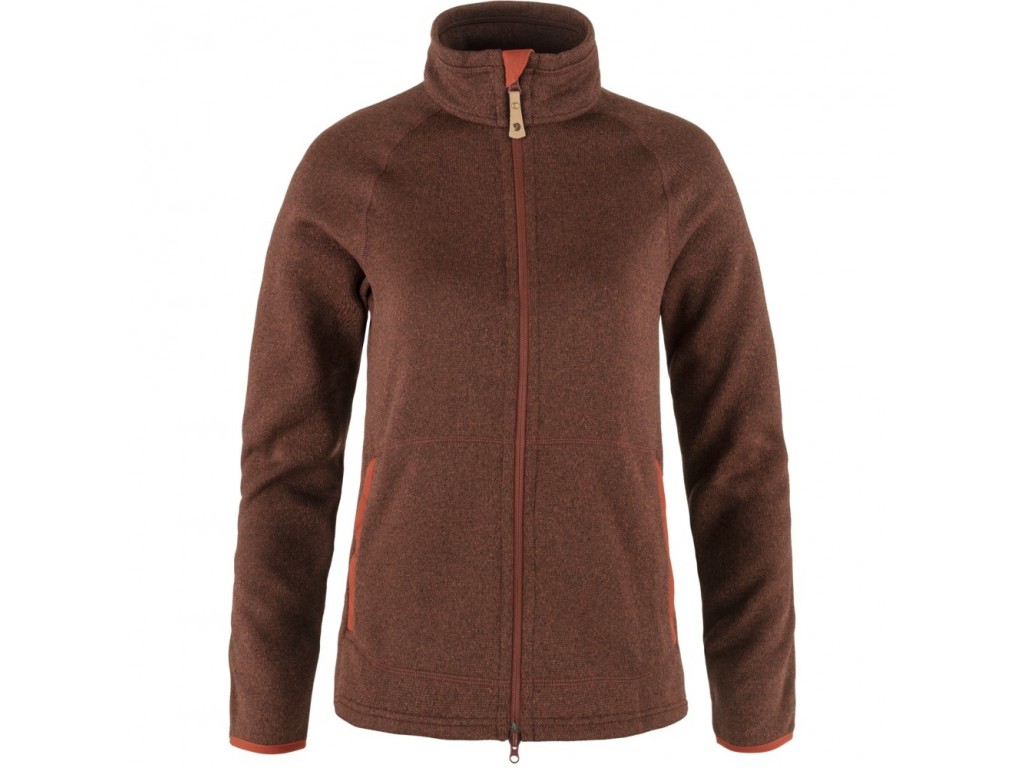 Fjällräven Övik Fleece Zip Sweater Womens - Autumn Leaf