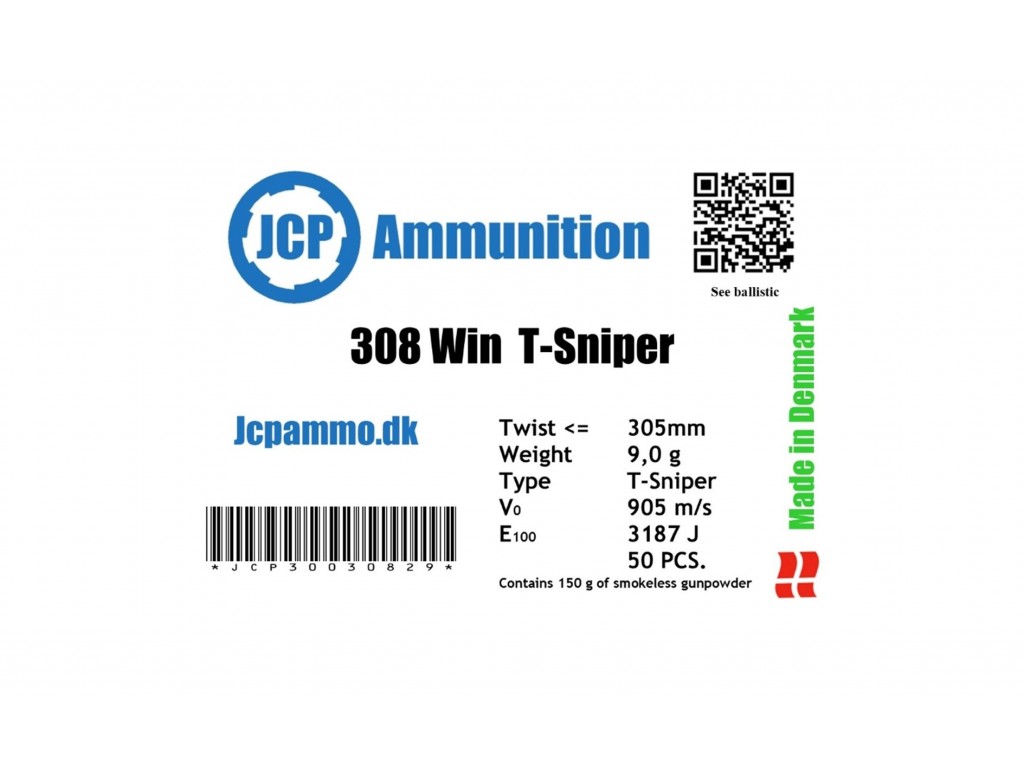 JCP 308win T-Sniper 9,0g (50stk)
