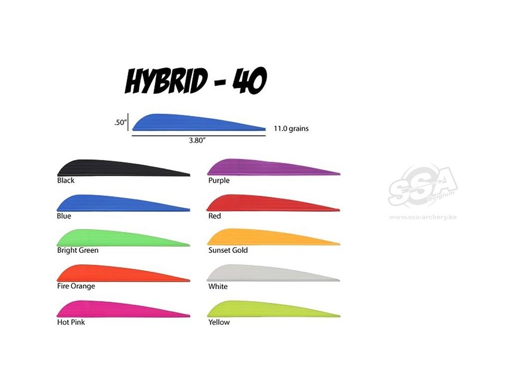 AAE faner hybrid 3,8 tommer 100 stks pakke BLACK