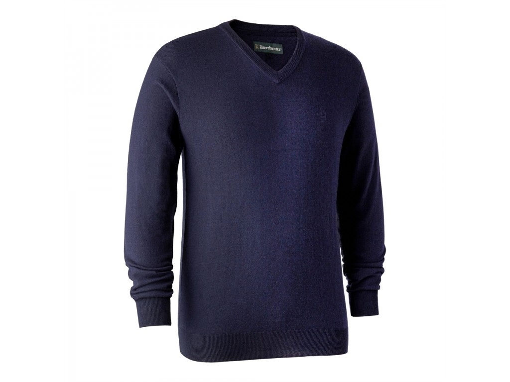 Deerhunter Kingston Striktrøje med V-Hals Dark Blue