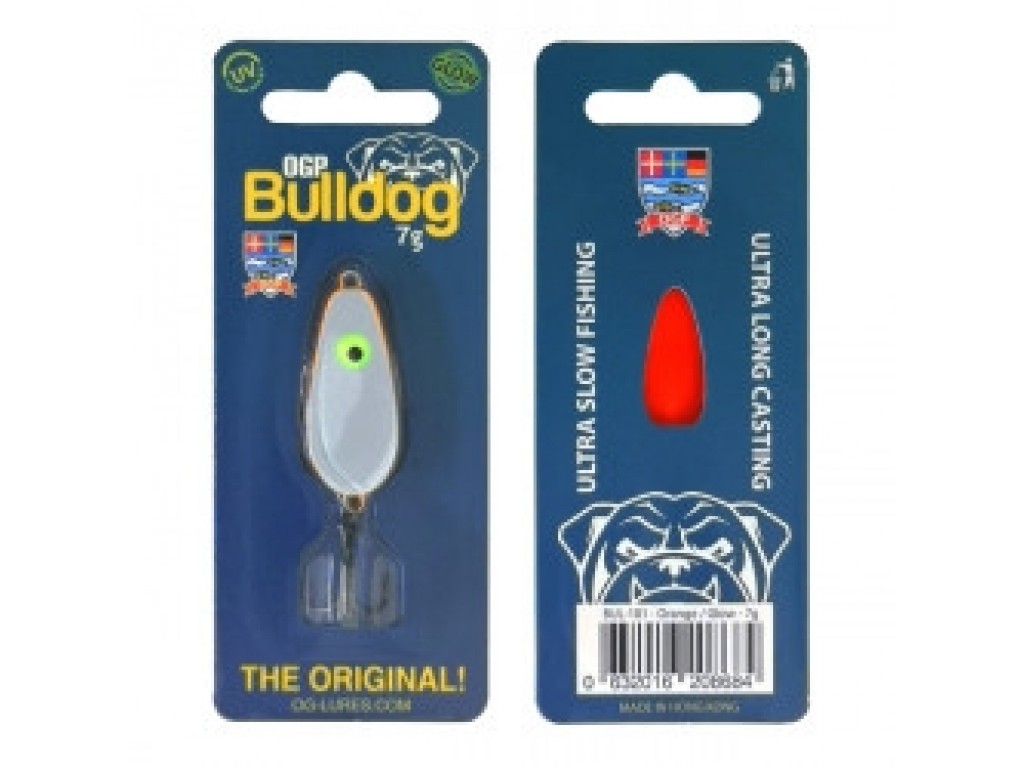 Bulldog standard farvet 4 grams Orange/Hvid Glow