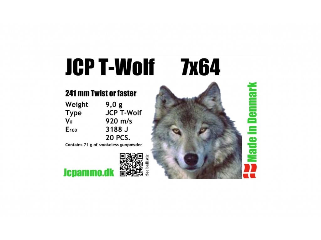 JCP T-Wolf 7*64 9,0g (20stk) V/0 920m/s
