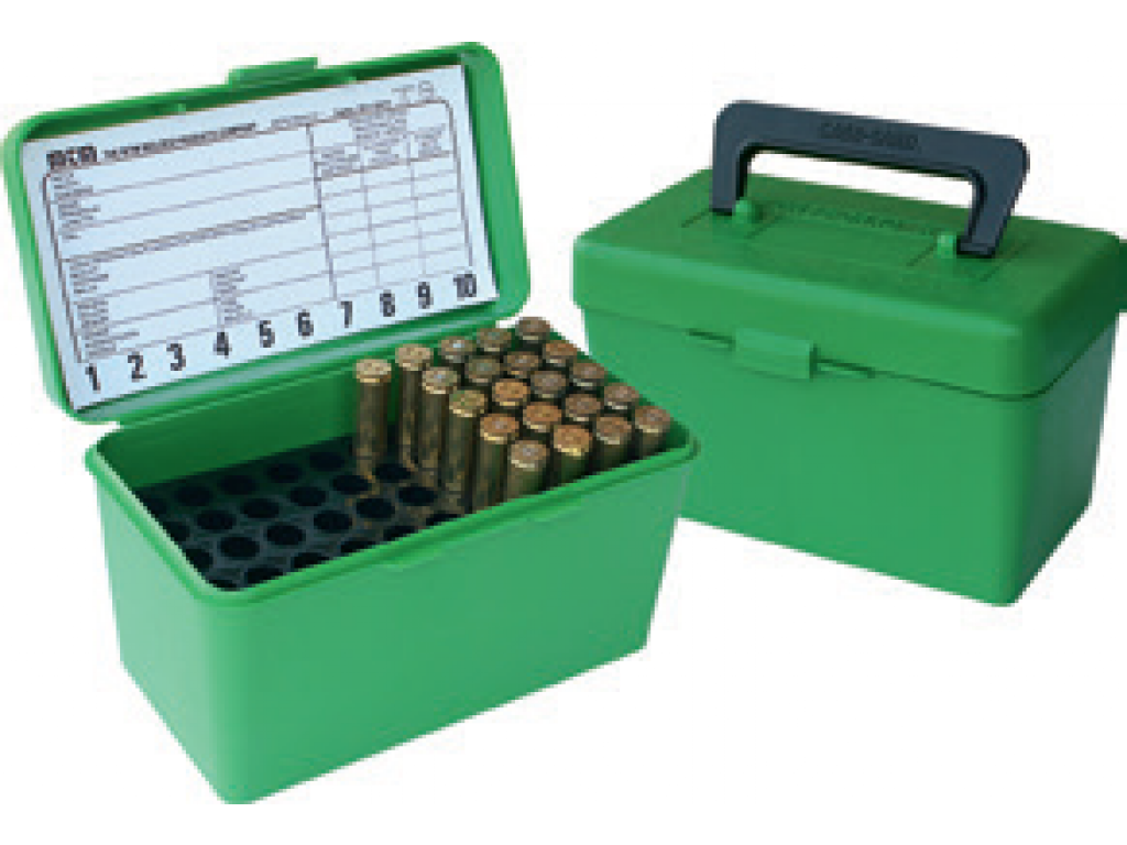 MTM PATRONBOX 50 STK. KAL. 220SWIFT-3006 PATRONER M/HÅNDTAG 