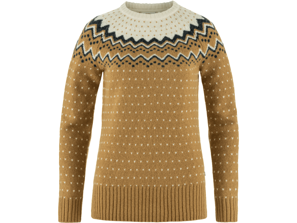 Övik Knit Sweater W Buckwheat Brown-Chalk White - M