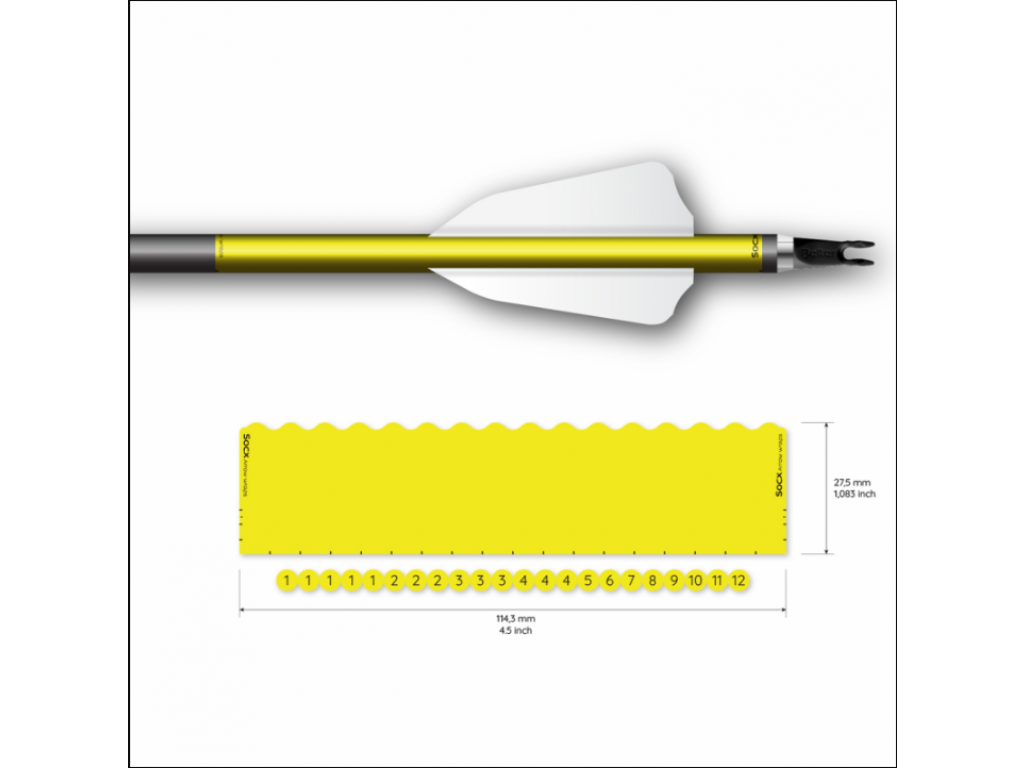 Socx Wrap shortly 8mm max Flour Yellow