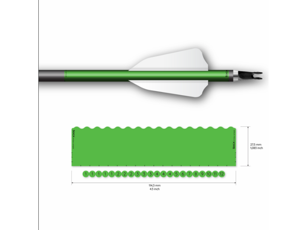 Socx Wrap shortly 8mm max Flour Green