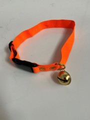 Hundehalsbndmedklokkeorangemaxlngde56cmbredde3cm-20