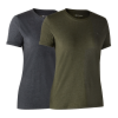 DeerhunterLadiesTShirtBasicONeck2PackGreenMelange-20