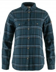 Övik Heavy Flannel Shirt W - Indigo Blue/Dark Navy vikHeavyFlannelShirtWIndigoBlueDarkNavy-20