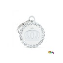 My family SMALL CIRCLE CROWN GLAM white