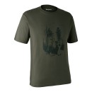 Deerhunter T-shirt Med Skjold Bark Green