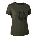 Deerhunter Dame T-Shirt med Skjold Bark Green