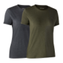Deerhunter Ladies T-Shirt Basic O-Neck 2-Pack Green Melange