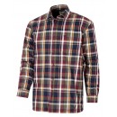 Hoggs of Fife Arran Micro-Fleece Lined Cotton Shirt Wine/Olive Check