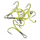 Kinetic Treble Seahooks 3X Flouro Yellow - 6 stk